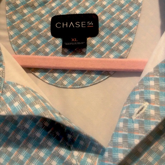 CHASE 54 XL POLO GOLF SS LEISURE WEAR AQUA & GREY - Picture 2 of 14